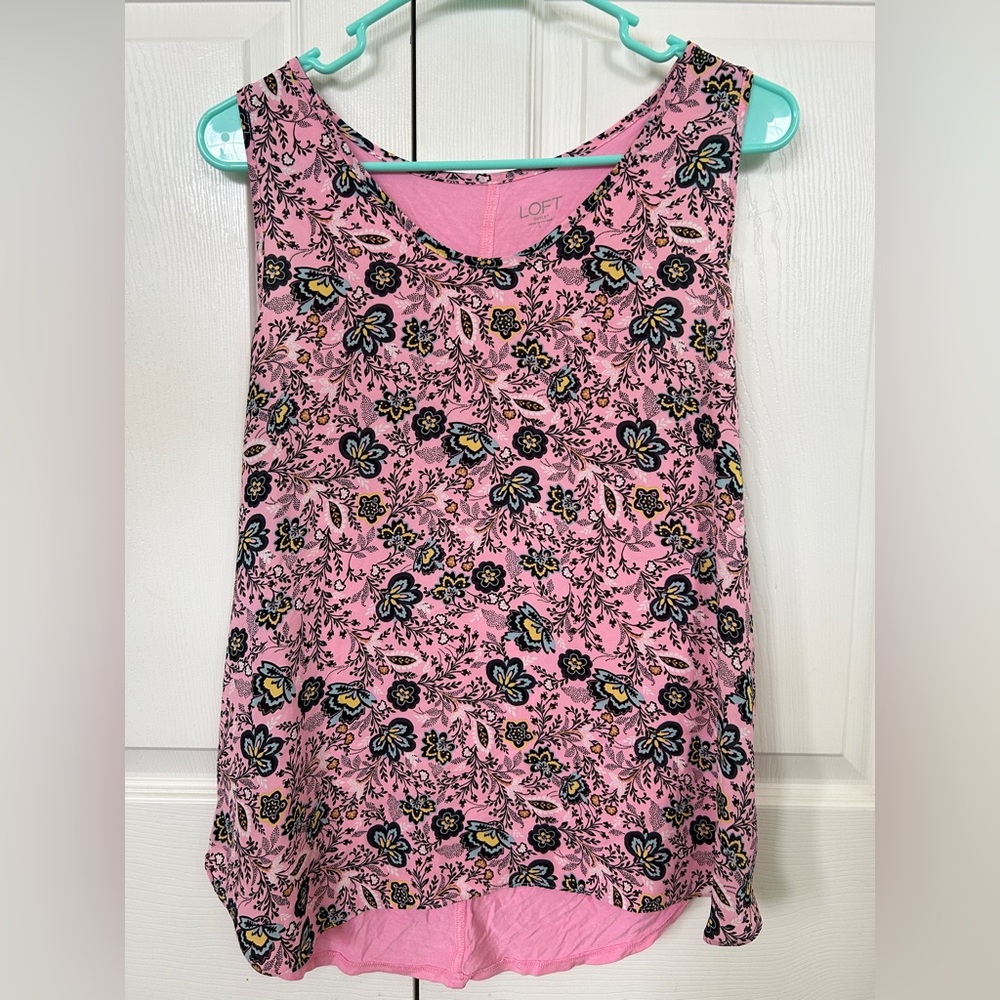 LOFT Women’s Small Pink Floral Tank Top